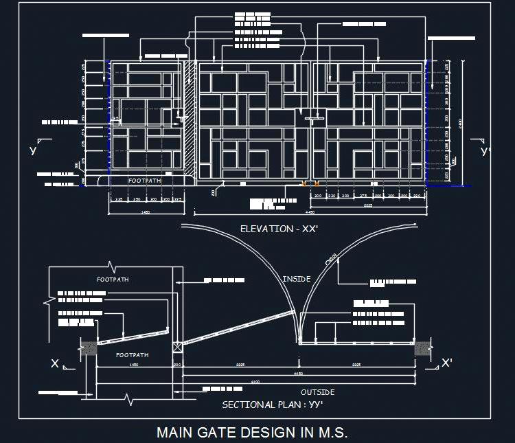 Main Gate Design- AutoCAD DWG with Small Gate Details